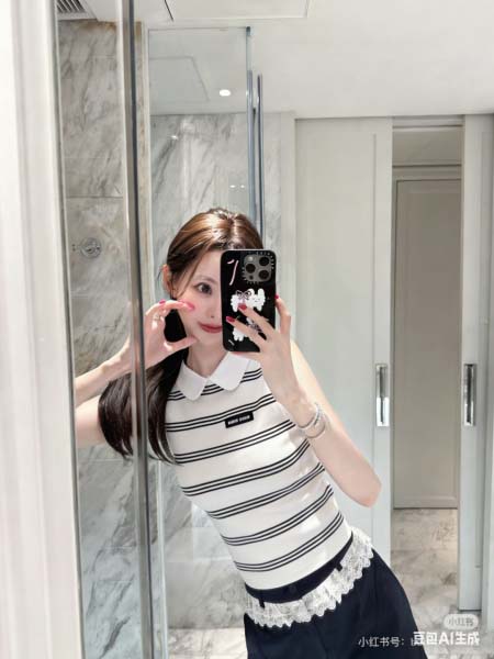 2026年3月6日入荷早春新作Miumiuニット半袖女性用フ...