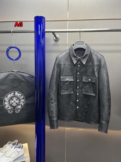 秋冬原版復刻 新品クロムハーツ本革 ジャケットアウター ag...