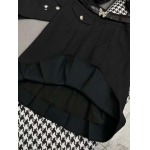 Dior-24SS新作半袖ブレザープレスプリーツ半身スカートスーツバタフライ柄刺繍