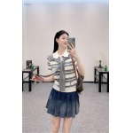 dior-25新作ショール付きストライプカラーブロッキングニット半袖