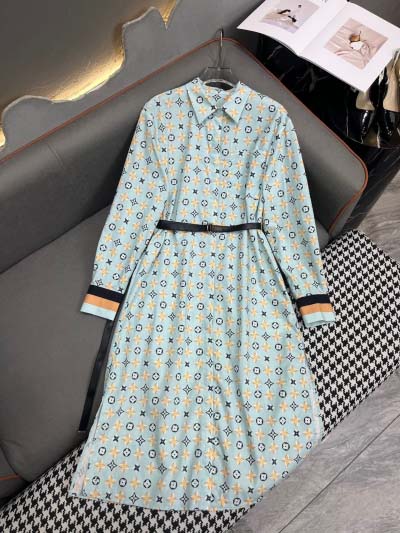 Louis Vuitton-24SS初秋新作ラペルワンピース