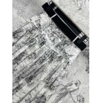 Dior 25 立ち襟パールボタンシャツ＋プリーツ半身スカート