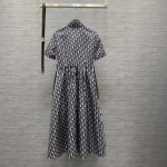 春夏--ディオールジャカードラペルウエスト丈ドレス