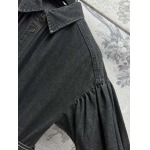 24 秋冬新作 半袖デニムワンピース