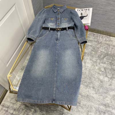 valentino 2024 初秋ヴァレンティノデニムワンピ...
