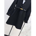エレガントなレディークリスチャンディオール24Ss----秋と冬の最新製品深いVネックドレス
