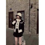 Celine パンダカラーブロックカーディガン コート