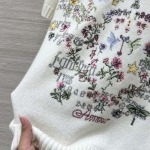 2025年2月5日のクリスチャン ディオール刺繡カシミヤの半袖セーター