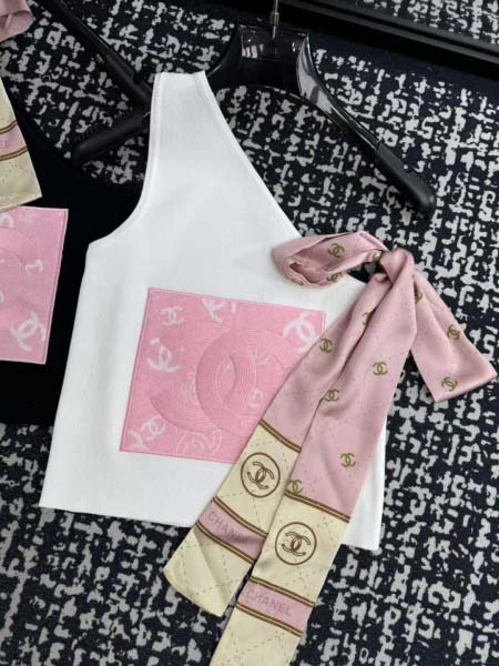2025年3月23日入荷春夏新作Chanel斜め肩 ニット半袖 Tシャツ  can工場