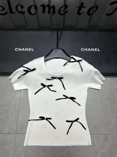 2025年3月24日入荷春夏新作Chanelニット 半袖Tシャツ can工場