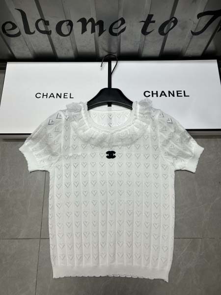 2025年3月24日入荷春夏新作Chanelニット 半袖Tシャツ can工場