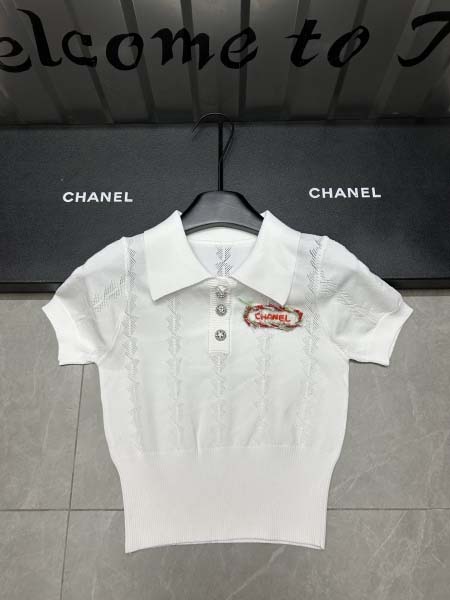 2025年3月24日入荷春夏新作Chanelニット 半袖Tシャツ can工場
