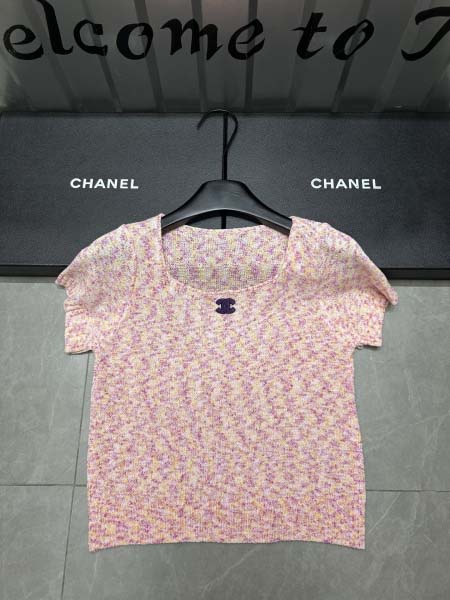 2025年3月24日入荷春夏新作Chanelニット 半袖Tシャツ can工場