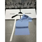 2025年3月23日入荷春夏新作Chanel斜め肩 ニット半袖 Tシャツ  can工場