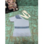 2025年3月23日入荷春夏新作Chanel斜め肩 ニット半袖 Tシャツ  can工場