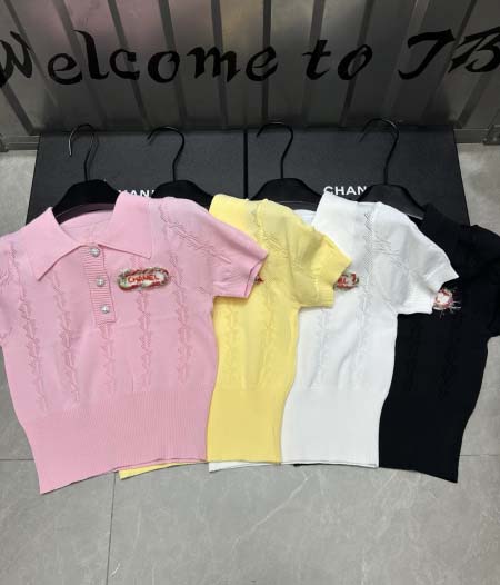2025年3月24日入荷春夏新作Chanelニット 半袖Tシ...