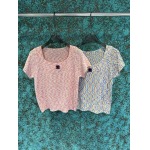 2025年3月24日入荷春夏新作Chanelニット 半袖Tシャツ can工場
