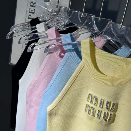2025年6月9日入荷春夏新作Miumiuニット半袖ファッション/誕生日プレゼント/贈り物 can工場