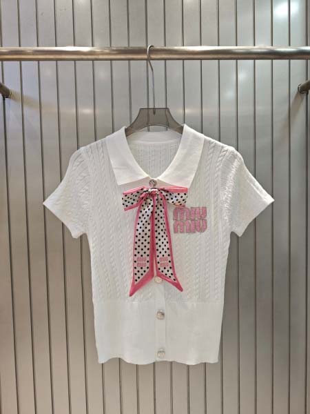 2025年6月9日入荷春夏新作Miumiuニット半袖ファッション/誕生日プレゼント/贈り物 can工場