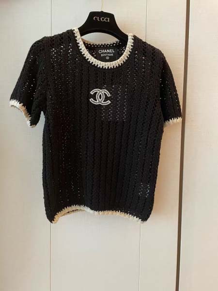 2025年6月10日入荷春夏新作Chanel新作透かし半袖ファッション/誕生日プレゼント/贈り物 can工場