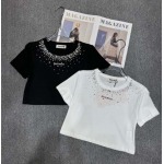 2025年6月9日入荷春夏新作Miumiu半袖Tシャツファッション/誕生日プレゼント/贈り物 can工場