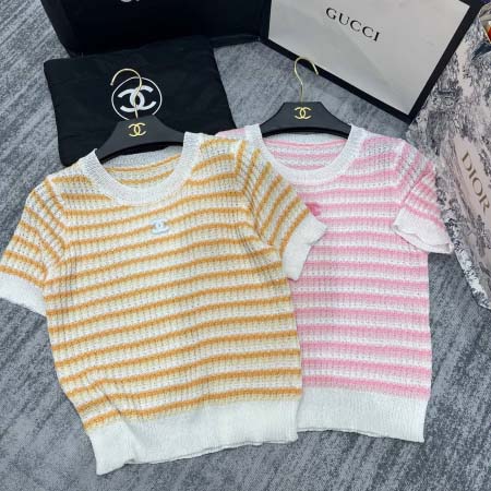 2025年6月9日入荷春夏新作Chanelニット半袖ファッシ...