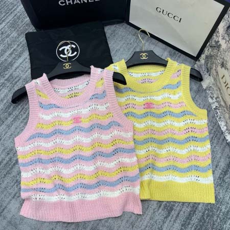2025年6月9日入荷春夏新作Chanelニット半袖ファッシ...