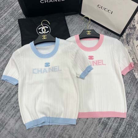2025年6月9日入荷春夏新作Chanelニット半袖ファッシ...