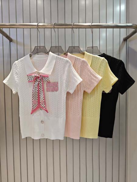 2025年6月9日入荷春夏新作Miumiuニット半袖ファッシ...
