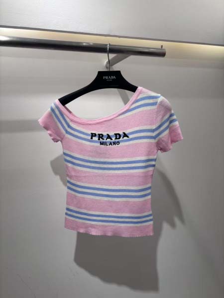 2025年6月10日入荷春夏新作Pradaニット半袖ファッシ...