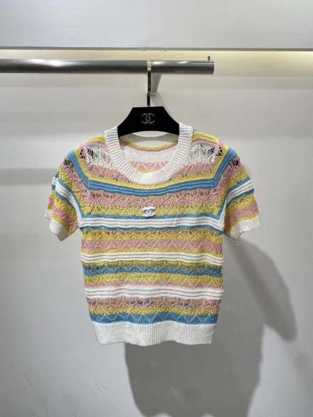 2025年6月10日入荷春夏新作Chanelニット半袖ファッ...