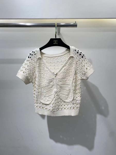 2025年6月10日入荷春夏新作Chanelニット半袖ファッ...