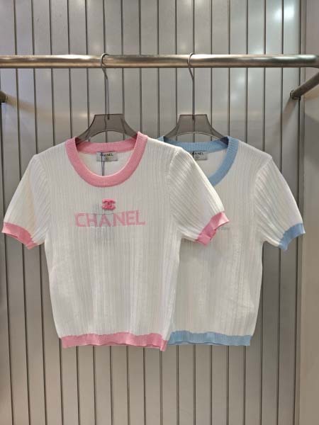 2025年6月10日入荷春夏新作chanelニット半袖ファッ...