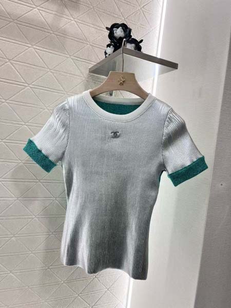 2025年6月10日入荷春夏新作CHANELニット半袖ファッ...