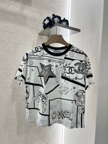 2025年6月10日入荷春夏新作CHANEL半袖Tシャツファ...