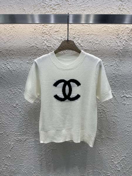2025年6月10日入荷春夏新作chanelニット半袖ファッ...