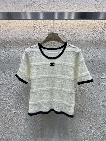 2025年6月10日入荷春夏新作chanelニット半袖ファッ...