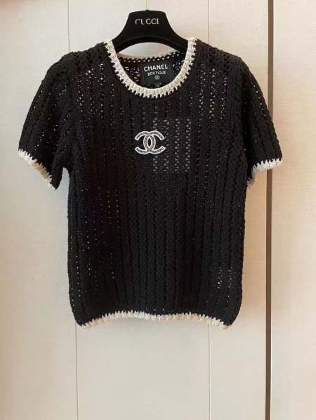 2025年6月10日入荷春夏新作Chanel新作透かし半袖フ...