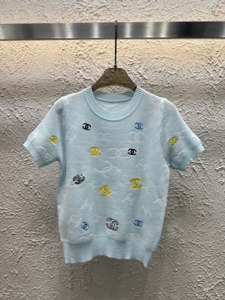 2025年6月16日入荷春夏新作chanelニット半袖ファッ...