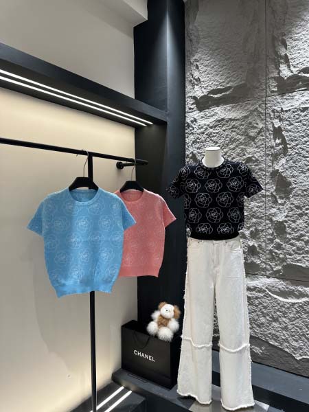 2025年6月16日入荷春夏新作Chanelニット半袖ファッ...